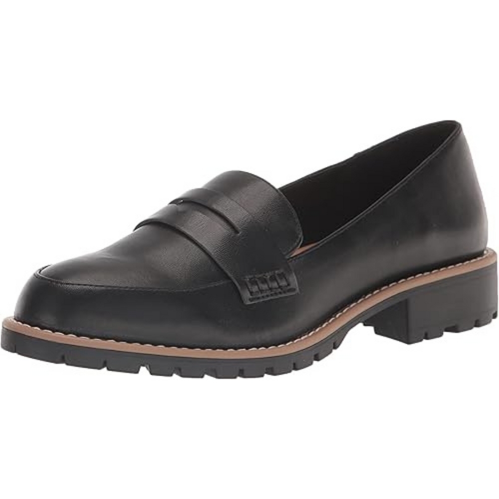 DV Dolce Vita Lug Women's Black Leather Loafers Size 9